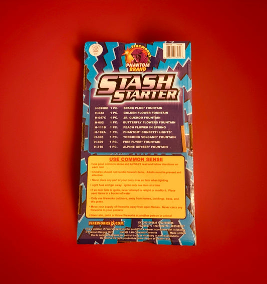 Stash Starter - Assorted Variety Fireworks Box Ground Fountain Bundle