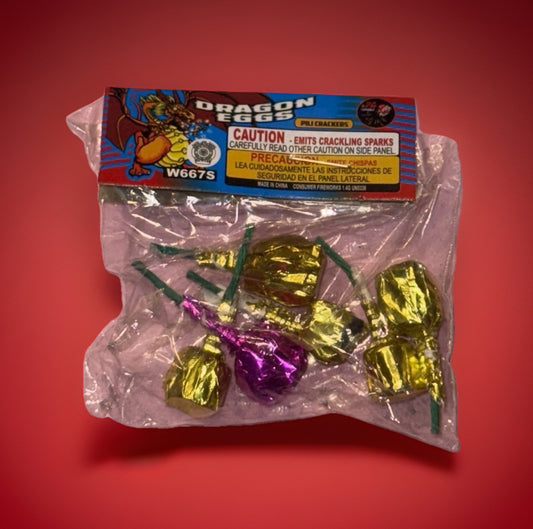 Dragon Eggs Mini Cracker Kisses - Crackles & Pops Ground Spinner Firecrackers