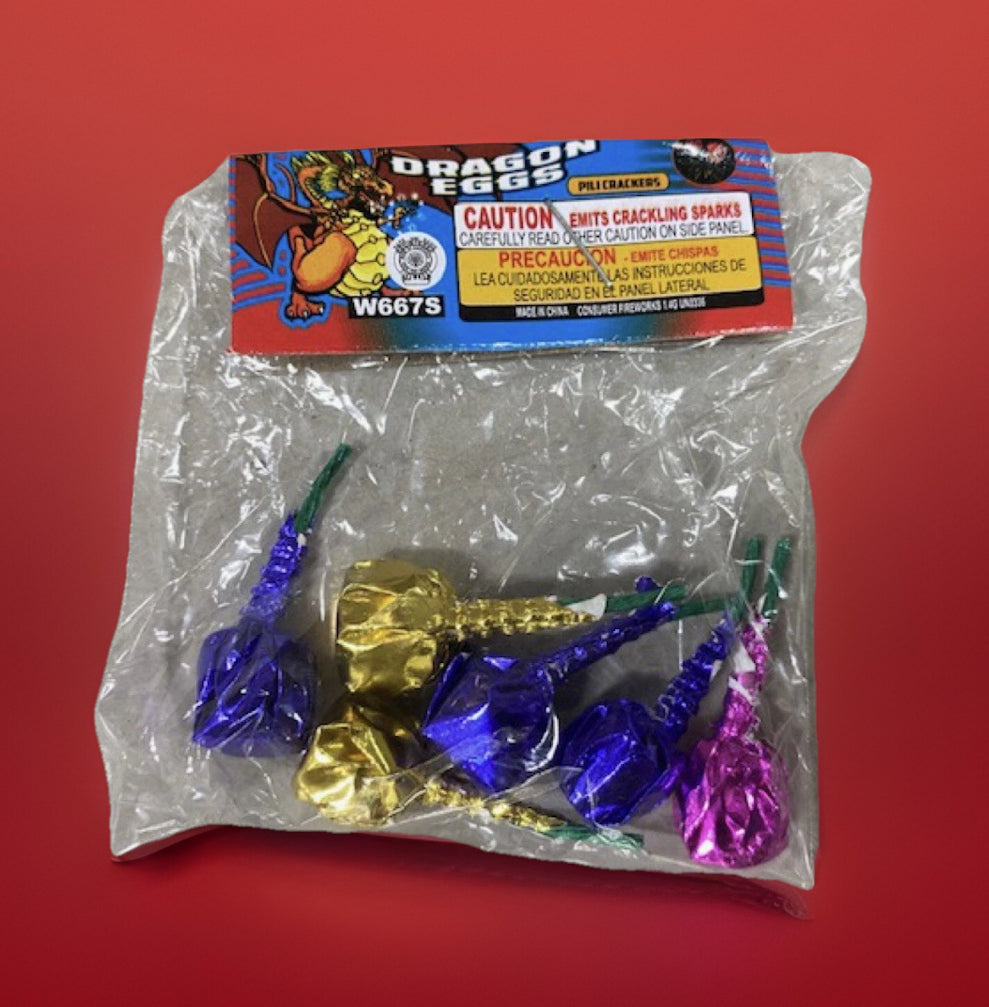 Dragon Eggs Mini Cracker Kisses - Crackles & Pops Ground Spinner Firecrackers