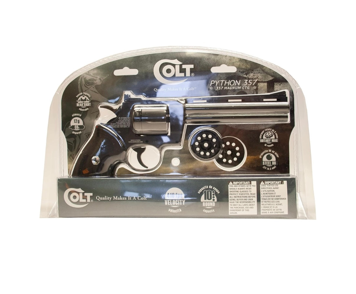 Umarex Colt 6" Python .357 - .177 Caliber Steel Pellet / BB Dual Ammo C02 Air Pistol, Black -