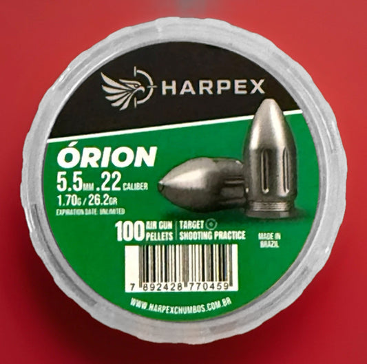 Harpex Orion .22 Caliber Hunting Slugs for Airguns - Sharp Tip Grooved Dome Bullet Shape Aerodynamic Pellet Slugs