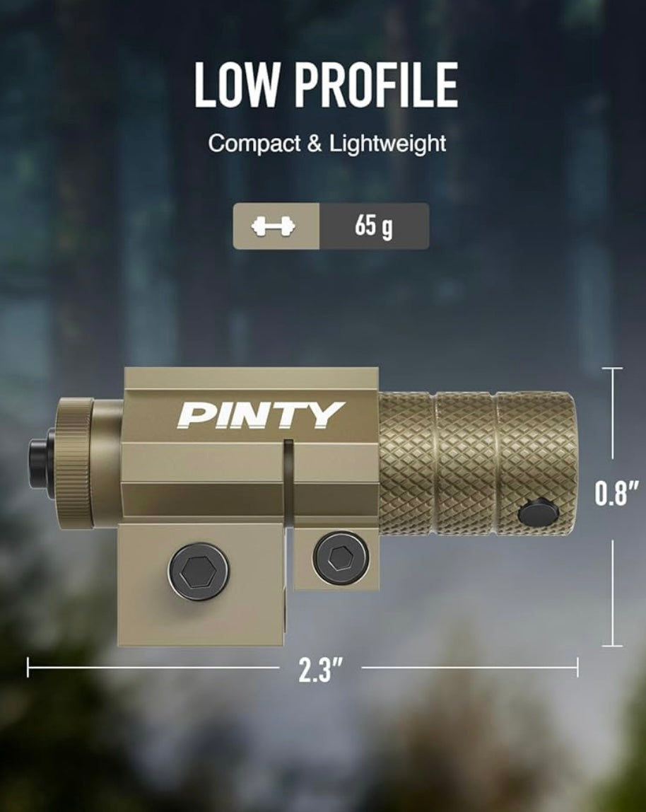 Pinty Compact Universal Pistol Laser - Tactical Red Laser Sight with Picatinny Mount Alan Wrenches for Hunting - Easy and Bright, Flat Dark Earth