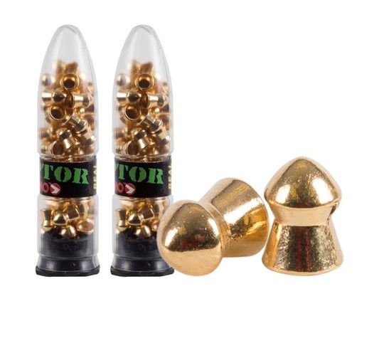 Gamo Raptor PBA Gold .177 Caliber 5.1 Grains Round Nose Copper Coated Diabolo Slugs for 177 Pellet Guns / BB Guns / Air Pistols - 100 Count