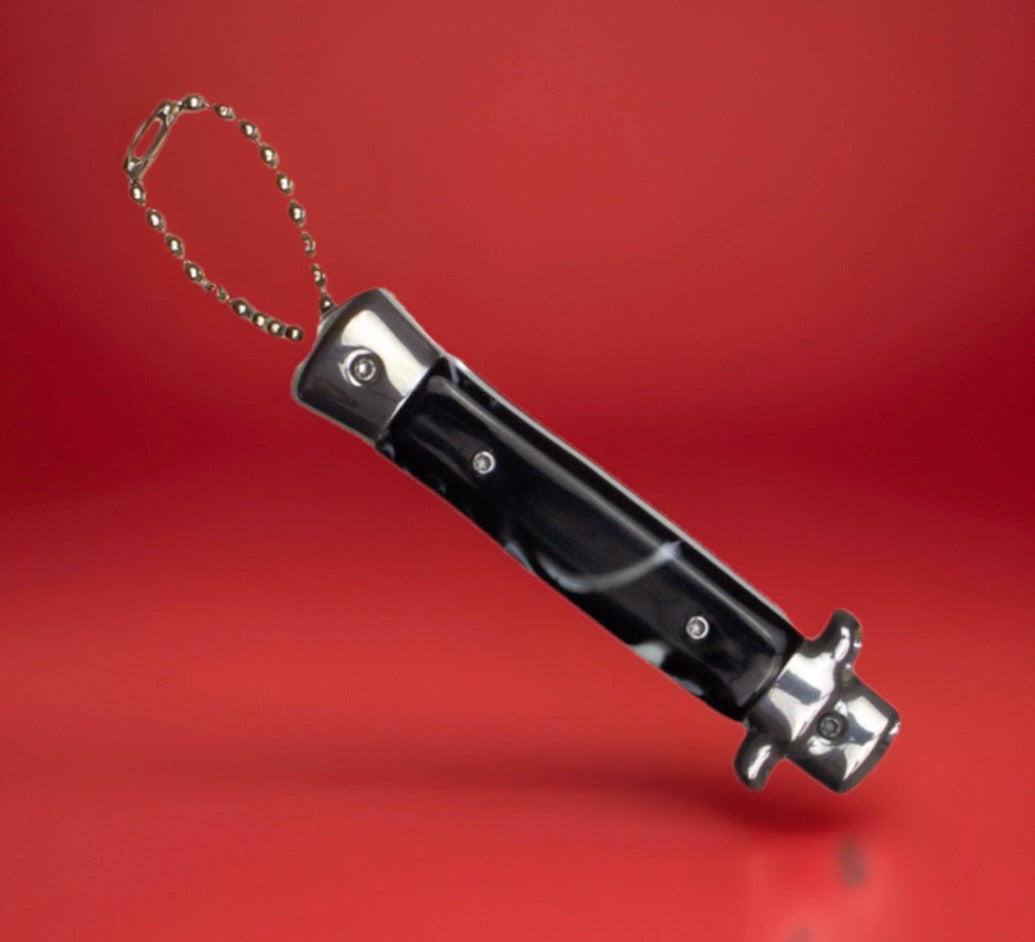Italian Stiletto OTF Switchblade Double Action Mini Pocket Knife Dagger - Spring Assisted Out The Front Automatic
