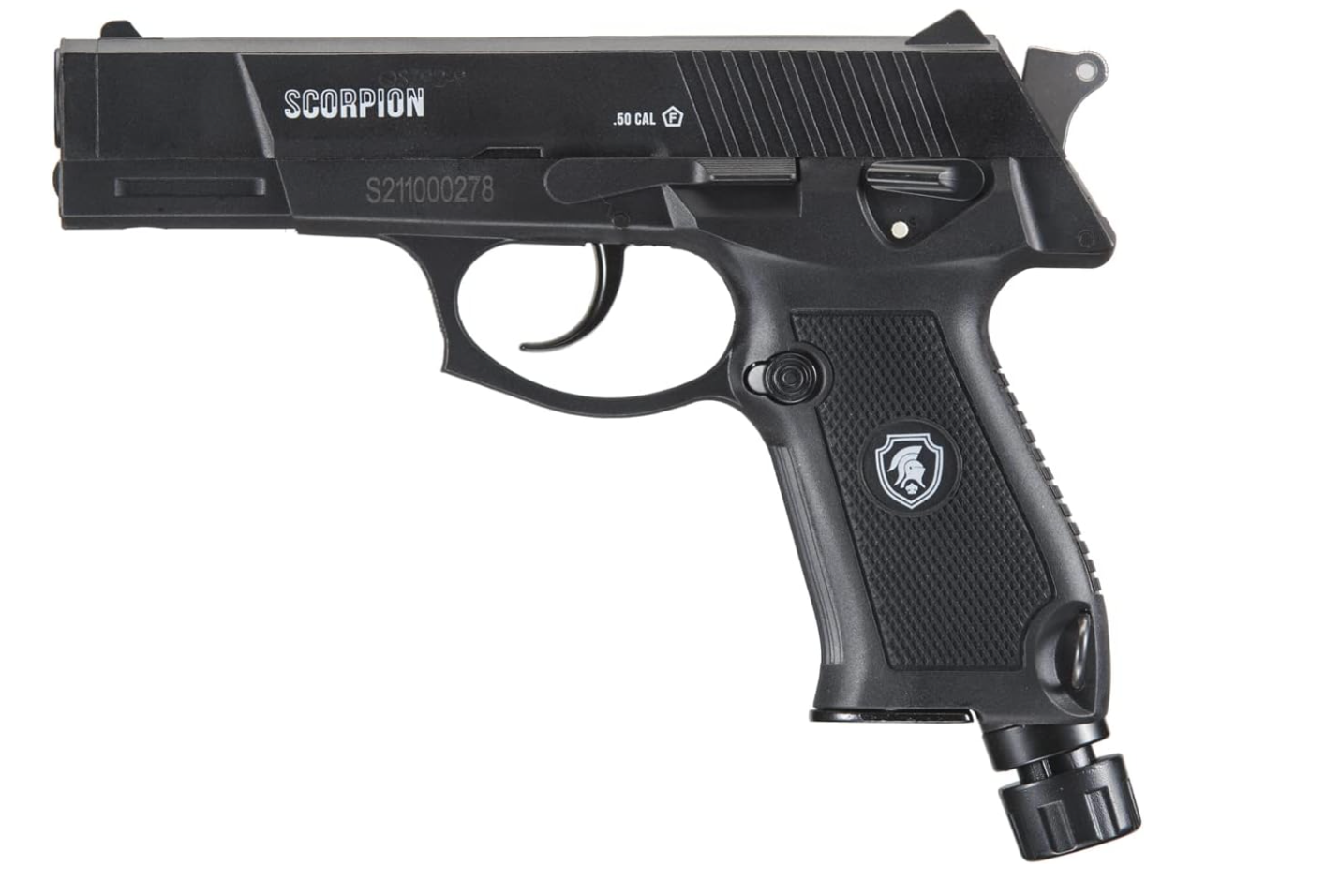 Scorpion .50 Cal Black Self Defense Kinetic Air Pistol / Pepper Pistol Less Lethal Airgun By Lancer International