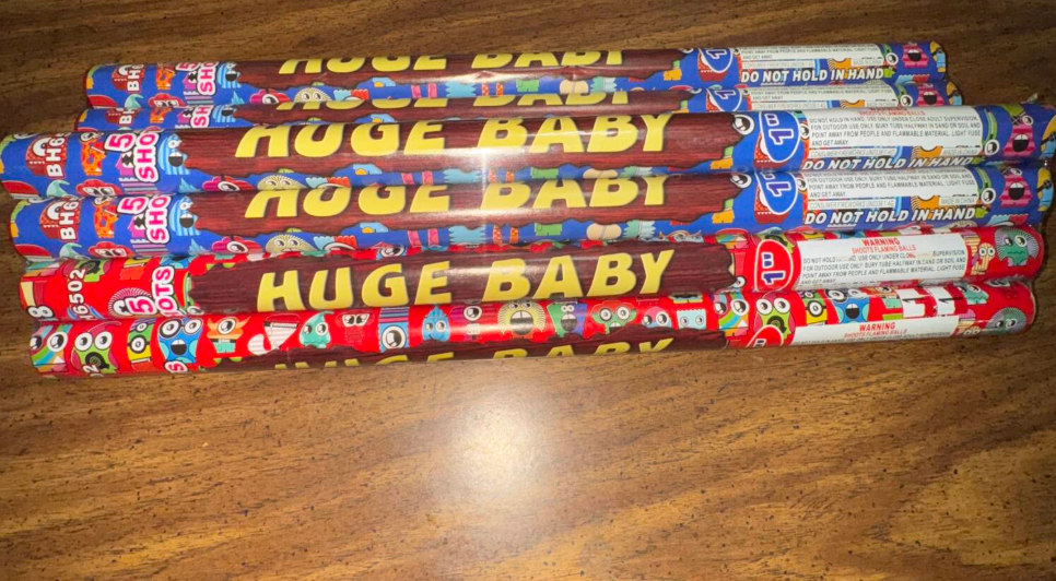 ROMAN CANDLE 1″ Diameter ( 5 – Shots) Pack of 4 - Airborne Fireworks Huge Baby Roman Candles Free Shipping