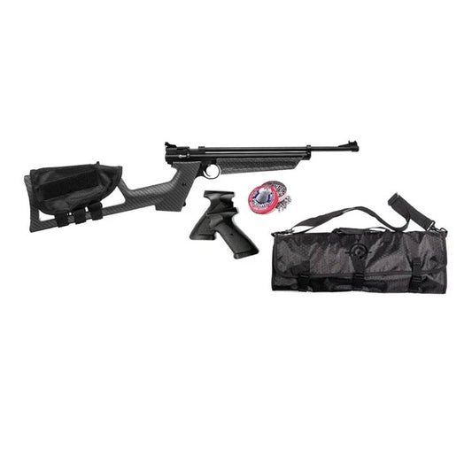 Crosman .22 Drifter Kit - Survival Hunting Pellet Gun Hunting Air Pistol / Rifle Combo & Carry Bag