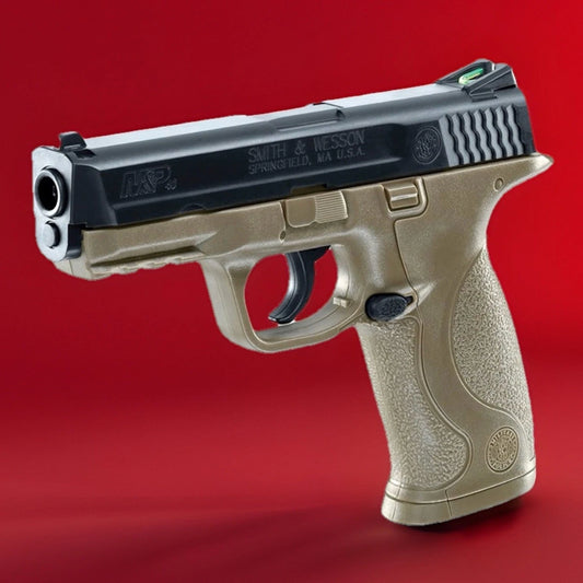 Smith & Wesson M&P 40 .177 Co2 Semi Auto BB Gun Air Pistol Tan Finish + Fiber Optic Sight & Laser Rail