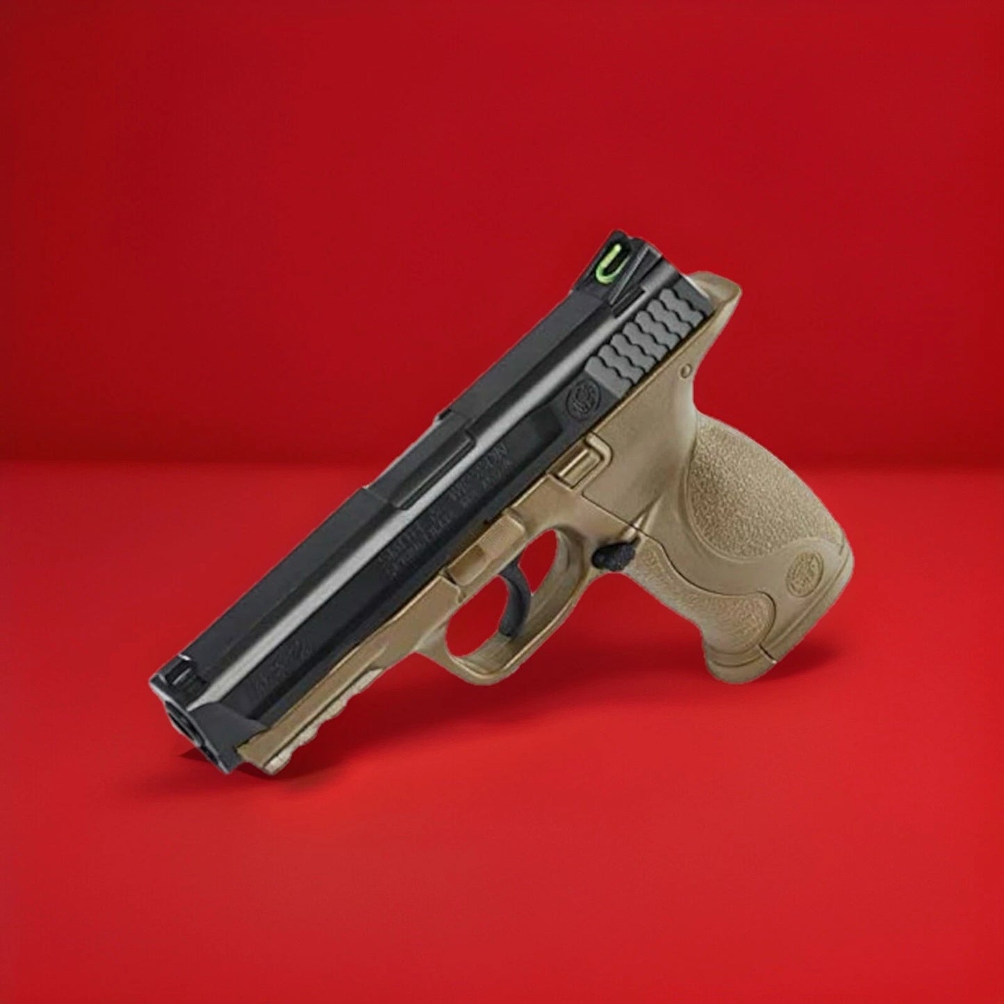 Smith & Wesson M&P 40 .177 Co2 Semi Auto BB Gun Air Pistol Tan Finish + Fiber Optic Sight & Laser Rail