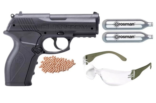 Phantom P10 Co2 Airgun 480FPS - Air Pistol BB Gun Kit with CO2 Copper BBs & Targets