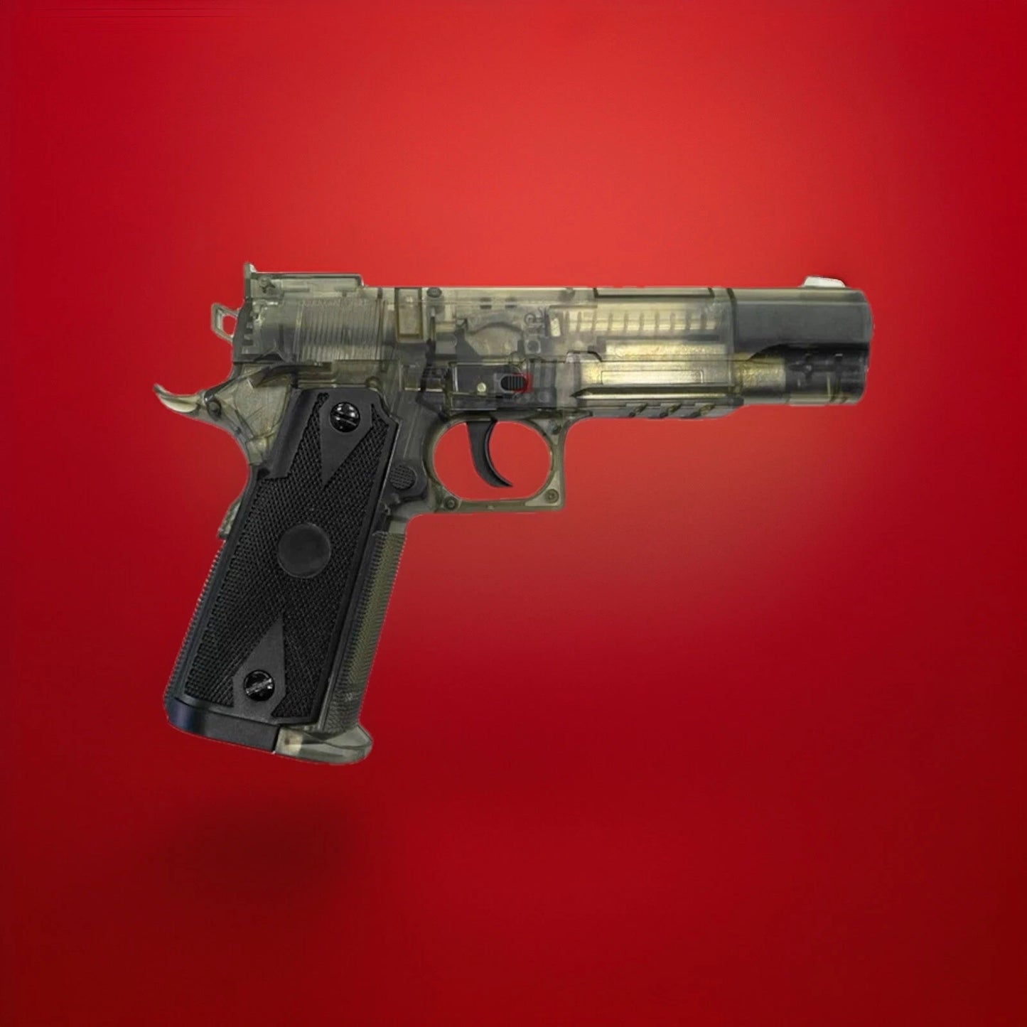 Colt 1911 Semi Automatic Plastic Frame .177 Caliber BB Gun Spring Racking Slide Air Pistol Clear Finish