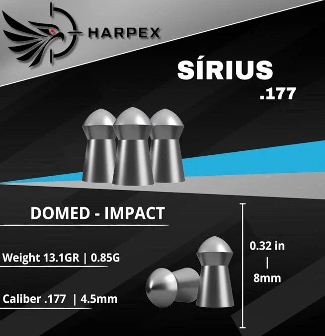 .177 Aquiles Harpex USA SIRIUS Slayer Domed Target Pellets For Competition Shooting / Small Game