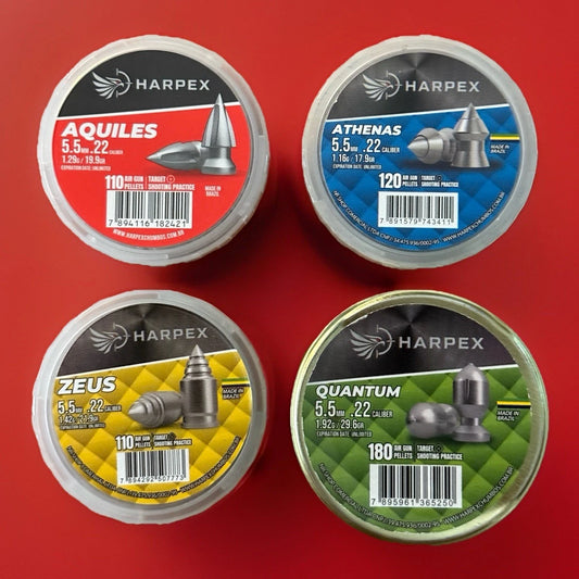 Harpex Aquiles / Quantum / Athena / Zues Slayer Pellets .22 Cal Hunting Airgun Slugs 4 Pack Variety Bundle Harpex USA
