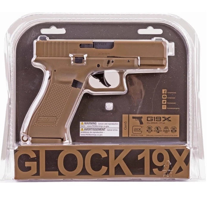 Desert Tan Glock 19 Gen 5 Metal .177 Caliber Air Pistol Co2 Semi Auto BB Airgun