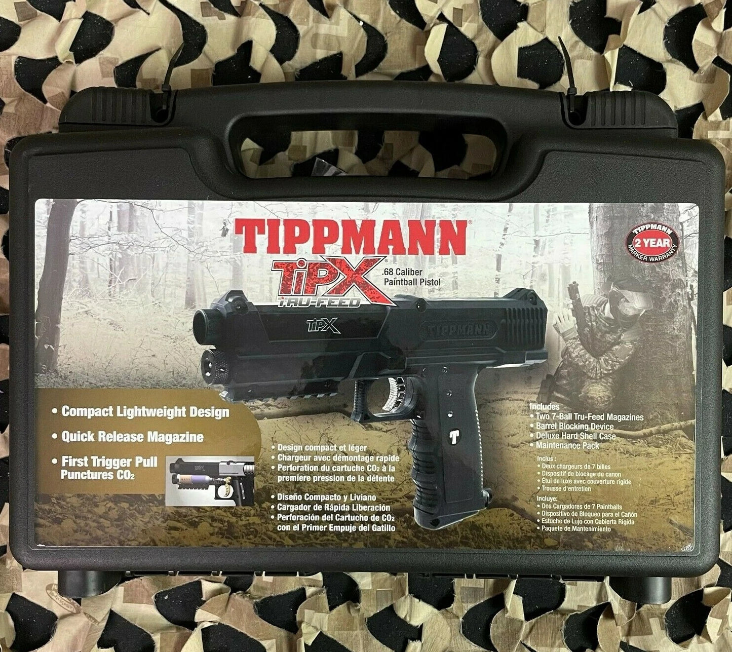 Tippmann TiPX .68 Caliber Paintball Pistol Co2 Magfeed Kit With Carry Case / Spare Mag