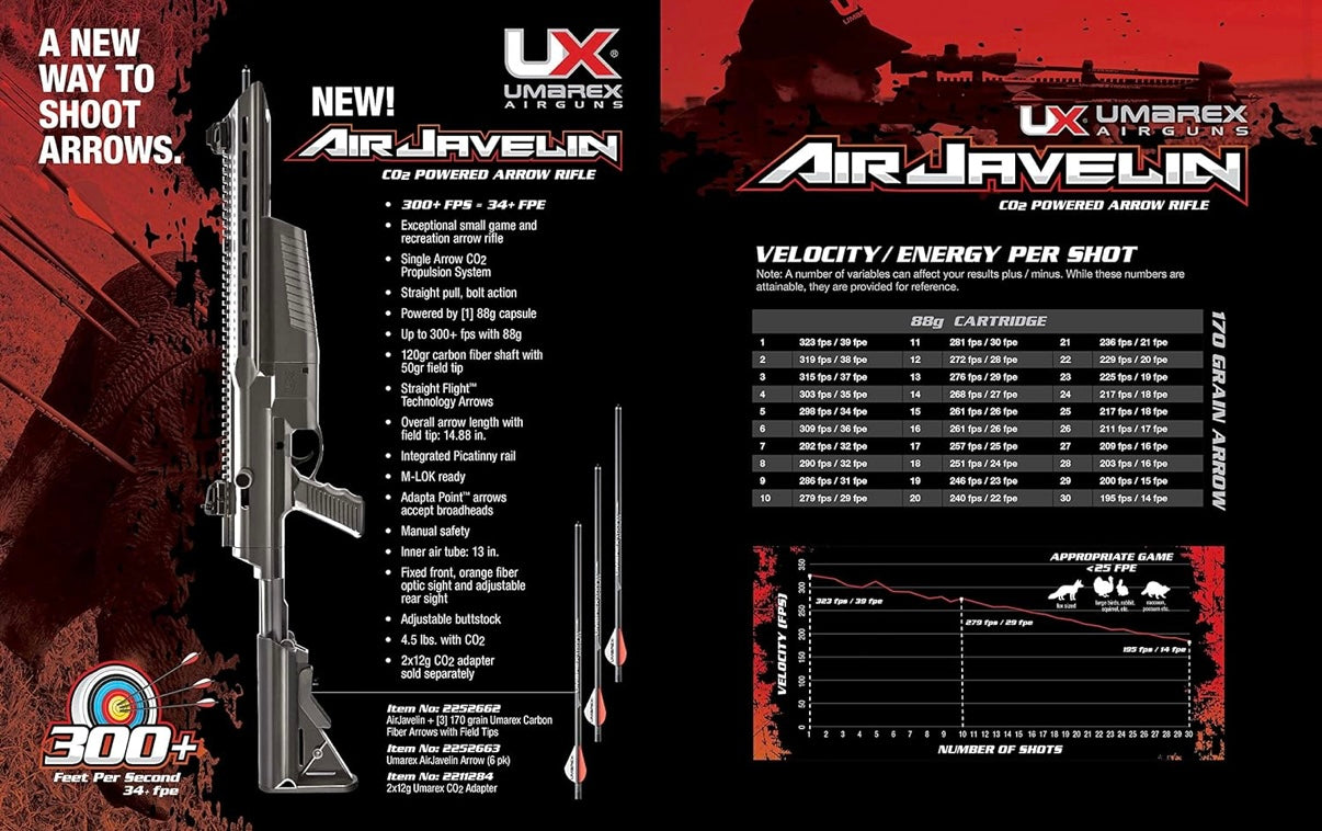 88g Co2 Umarex Air Javelin - Semi Auto Bolt Firing Crossbow Rifle Hybrid