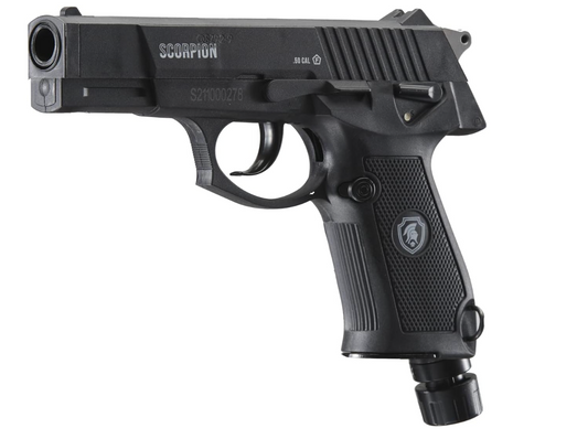 Scorpion .50 Cal Black Self Defense Kinetic Air Pistol / Pepper Pistol Less Lethal Airgun By Lancer International