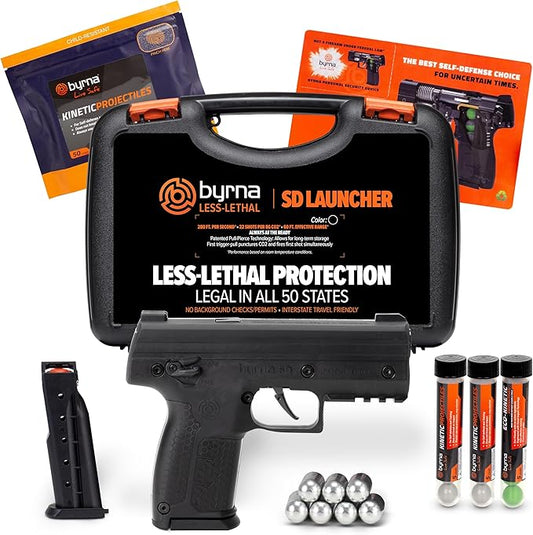 Byrna SD Self Defense Kinetic Launcher Ultimate Bundle - Non Lethal Kinetic Projectile Launcher Home & Personal Defense .68 Caliber